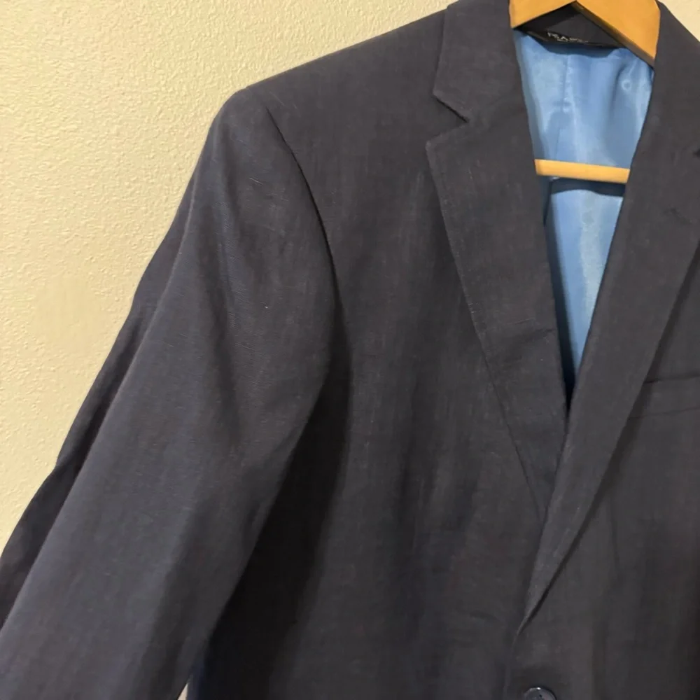Jos. A. Bank Linen Blazer Navy Lined Two Button Closure NWT-Medium